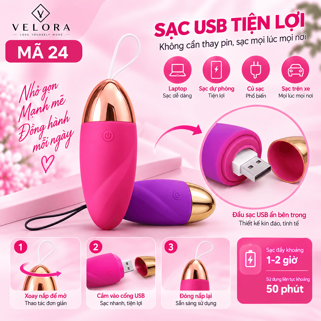 Mã 24 - Trứng Rung Tình Yêu Không Dây 10 Chế Độ