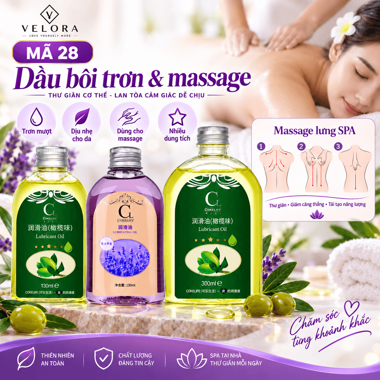 Mã 28 - Dầu Massage & Bôi Trơn Thư Giãn Cơ Thể